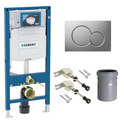 Geberit Pack bati-support Geberit Duofix UP320 + Plaque de commande Sigma01 Chrome brillant (-Sigma01-E)