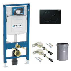 Geberit Pack bati-support Geberit Duofix UP320 + Plaque de commande Sigma01 Noire (-Sigma01-A)