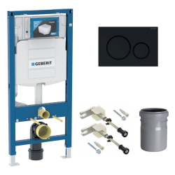 Geberit Pack bati-support Geberit Duofix UP320 + Plaque de commande Sigma20 noire (-H)