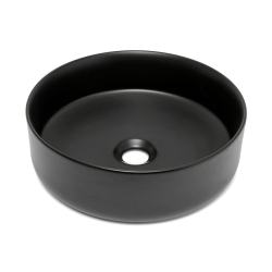 Mood vasque à poser ronde 36x36 cm sans trou de robinetterie ni trop-plein, noir mat (SATM3636BKM)