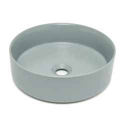 Mood vasque à poser ronde 36x36 cm sans trou de robinetterie ni trop-plein, gris (SATM3636LGRM)