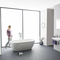 Freedom O mitigeur de baignoire sur pied avec flexible et douchette à main, chrome (X070424)