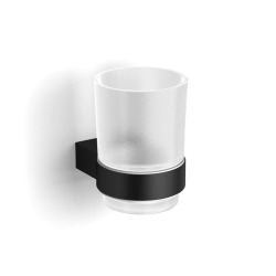 Project porte-verre,6,8 cm de large, fabriqué en métal et verre, noir (SATDPROJ27MC)