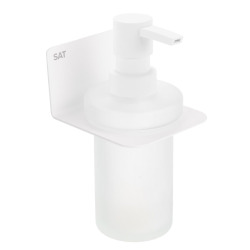 Mood distributeur de savon en acier inoxydable et verre mat, blanc mat (SATDMOOD99B)