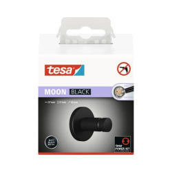 Moon crocher de salle de bain en métal, fixation sans vis, noir (40563-00000-00)