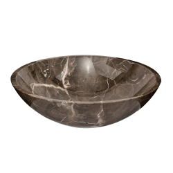 Glacera Lavabo pour plan de travail SAT Purity 43x43 cm marbre brun sans trou pour robinet, sans trop-plein SATPURBR