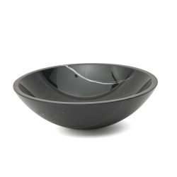 Glacera Lavabo pour plan de travail SAT Purity 43x43 cm marbre noir sans trou pour robinet, sans trop-plein (SATPURBL)