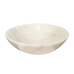 Lavabo à poser Kit Purity 43x43 cm en marbre blanc sans trou de robinetterie, sans trop-plein SATPURWH