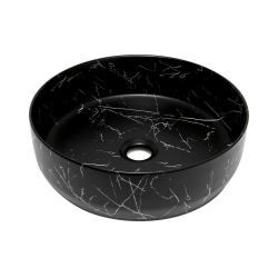 Glacera SAT Infinitio Design lavabo à poser 39x39 cm noir mat sans trou pour robinet (SATINF3939MRBKM)