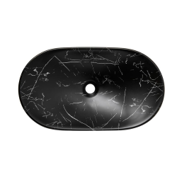 Glacera SAT Infinitio lavabo à poser 61,5x36 cm marbre noir mat, sans trop-plein (SATINF61536MRBKM)