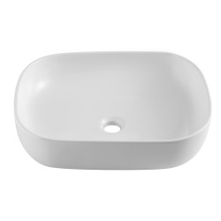 Slim 50x40 cm vasque à poser sans trop-plein, blanc (SLM5040)