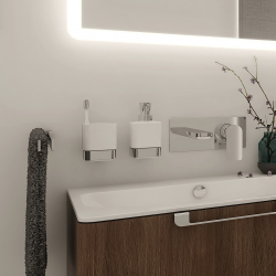 Kibo Porte-brosse WC en céramique, chrome (KI14058K26)