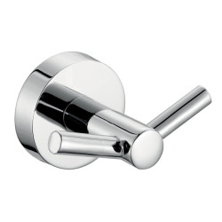 Crochet double de salle de bain en laiton, fixation sans vis, chrome (6856.0)