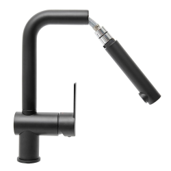 Swiss Aqua Technologies B-Way mitigeur de cuisine sur pied avec douchette extractible, noir mat (SATBSBW185)