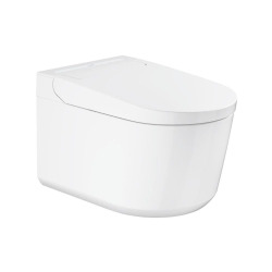 Pack WC Bâti-support autoportant Solido + WC lavant suspendu Sensia Alpine + Plaque chrome + Set habillage (SOLIDOSENSIA1SB)