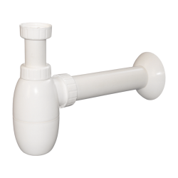 Siko Multi siphon de lavabo 5/4″ DN40, pour mitigeur monocommande avec système de vidage, blanc (E560)