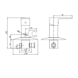 Mélangeur bidet Novaservis Titania Fresh avec corps de mélangeur chromé 96211,0