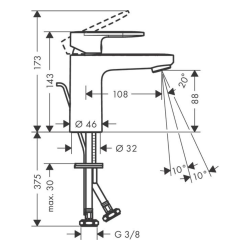 Hansgrohe Vernis Blend mitigeur de lavabo avec set noir mat 71551670