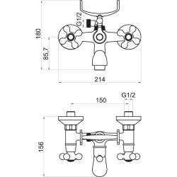 Novaservis Titania Retro II mitigeur de bain avec ensemble douche 150 mm chrome 99121,0