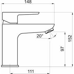 Mélangeur de lavabo Novaservis Metalia 58 avec clic-clamp noir 58003,5