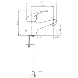 Novaservis Titania Iris mitigeur de lavabo sans vidange chrome 92001/1.0
