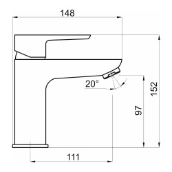 Mélangeur lavabo Novaservis Metalia 58 sans vidange noir 58001/1,5