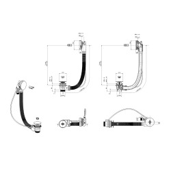 Automatisme de vidage 80 cm SAT Project, noir mat (SATAVA80PROP8)