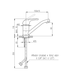 RAV Slezák Mélangeur lavabo RAV SLEZÁK Sázava avec bras pivotant chrome SA015.0