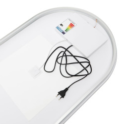 Miroir LED ovale salle de bain 60 x 120 cm – 3 couleurs – anti-buée – capteur – suspendu – Project (ZPROV12060LED)