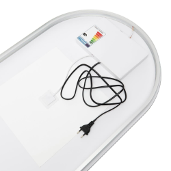 Project 60x120 cm miroir ovale avec éclairage LED, film chauffant anti-buée et capteur (ZPROV12060LED)