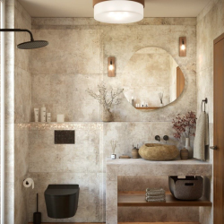 80x80 cm miroir asymétrique avec éclairage LED et capteur, blanc neutre (SATZASLED80)