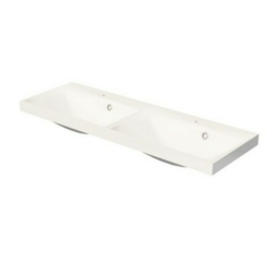 Meuble vasque double Naturel Cube Way 120x40 cm deux trous pour mitigeur (CU212050)