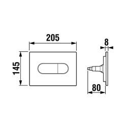 Plaque de commande double touche en plastique, noir mat (A890222206)