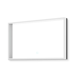 Vision  60x100 cm miroir rectangulaire transparent avec éclairage LED 3 couleurs et capteur (SATZVIOBLED60100)
