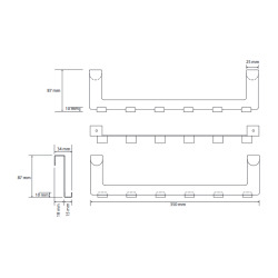 Accroche-porte avec 6 crochets Bemeta, noir (101106230)
