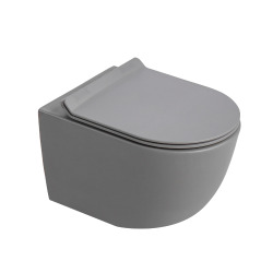 PixL WC suspendu en céramique Tornado Quiet Flush, fixations invisibles + abattant Soft-Close, Gris mat (CEPX010RTORPGRM)