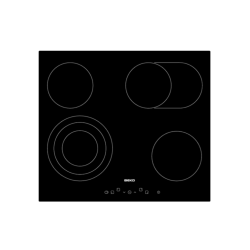  plaque de cuisson vitrocéramique, 4 zones de cuisson Hi-Light, dont 1 double et 1 triple, noir (HIC64404T)