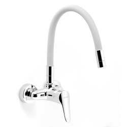 Mélangeur évier Novaservis Titania Iris Nouveau avec poignée silicone 100 mm gris argenté-chrome 94484,0S