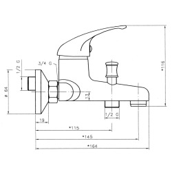 Novaservis Titania Iris mitigeur bain sans douche 150 mm chrome 92020/1.0