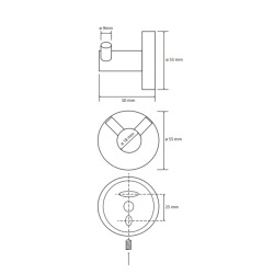 Neo crochet double de salle de bain, en acier inoxydable, chrome (104106035)