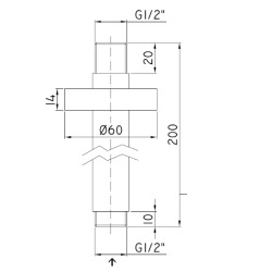 Bras de douche Optima plafond chromé OPB004
