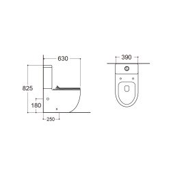 WC à poser sans bride avec abattant SoftClose, noir mat (CEPX030RREXBBKM)