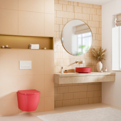 Ceramia PixL 36 x 12,5 cm vasque à poser Infinitio, sans trop-plein, rose (CEPX3636PM)