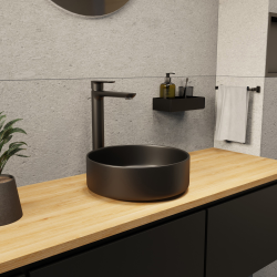 PixL 36 x 36 x 12 cm vasque à poser Infinitio, sans trop-plein, noir (CEPX3636BKM)