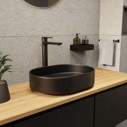 PixL 50 x 37 x 13,5 cm vasque à poser Infinitio, sans trop-plein, noir (CEPX5037BKM)