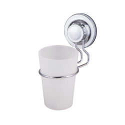  Multi Ecoloc Porte-brosse à dents avec gobelet, fixation sans vis, chrome (ECO27)