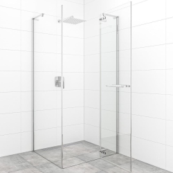 TGD New 80x80 cm porte de douche pivotante, verre transparent Easy Clean (SATTGDN80CRT)