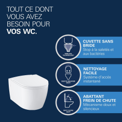 Start Round 36,8 x 54,3 cm WC suspendu avec abattant SoftClose, Rimless, blanc (G103848SH00)