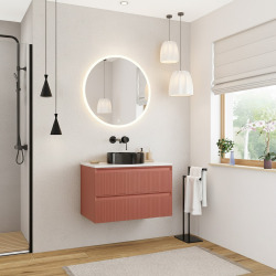 Nouveau meuble de salle de bain 80 cm, orange (CERAMIA-3O80)