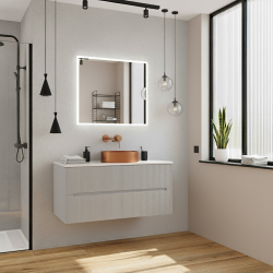  Nouveau meuble de salle de bain 120 cm, gris perle (CERAMIA-5LG120)